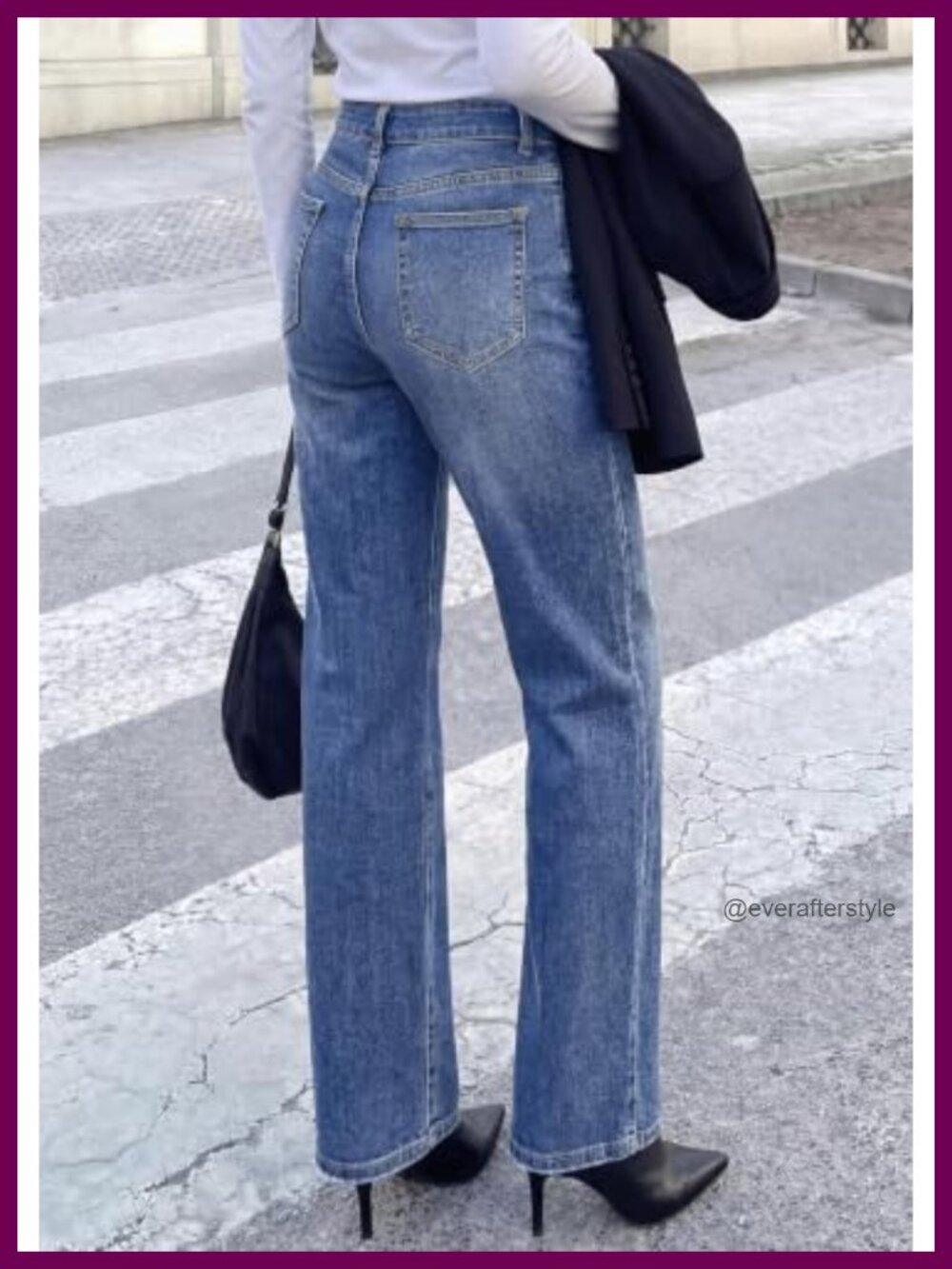 High Waisted Straight Leg Stretchy Denim Jeans for Women - Picture 3 of 6
